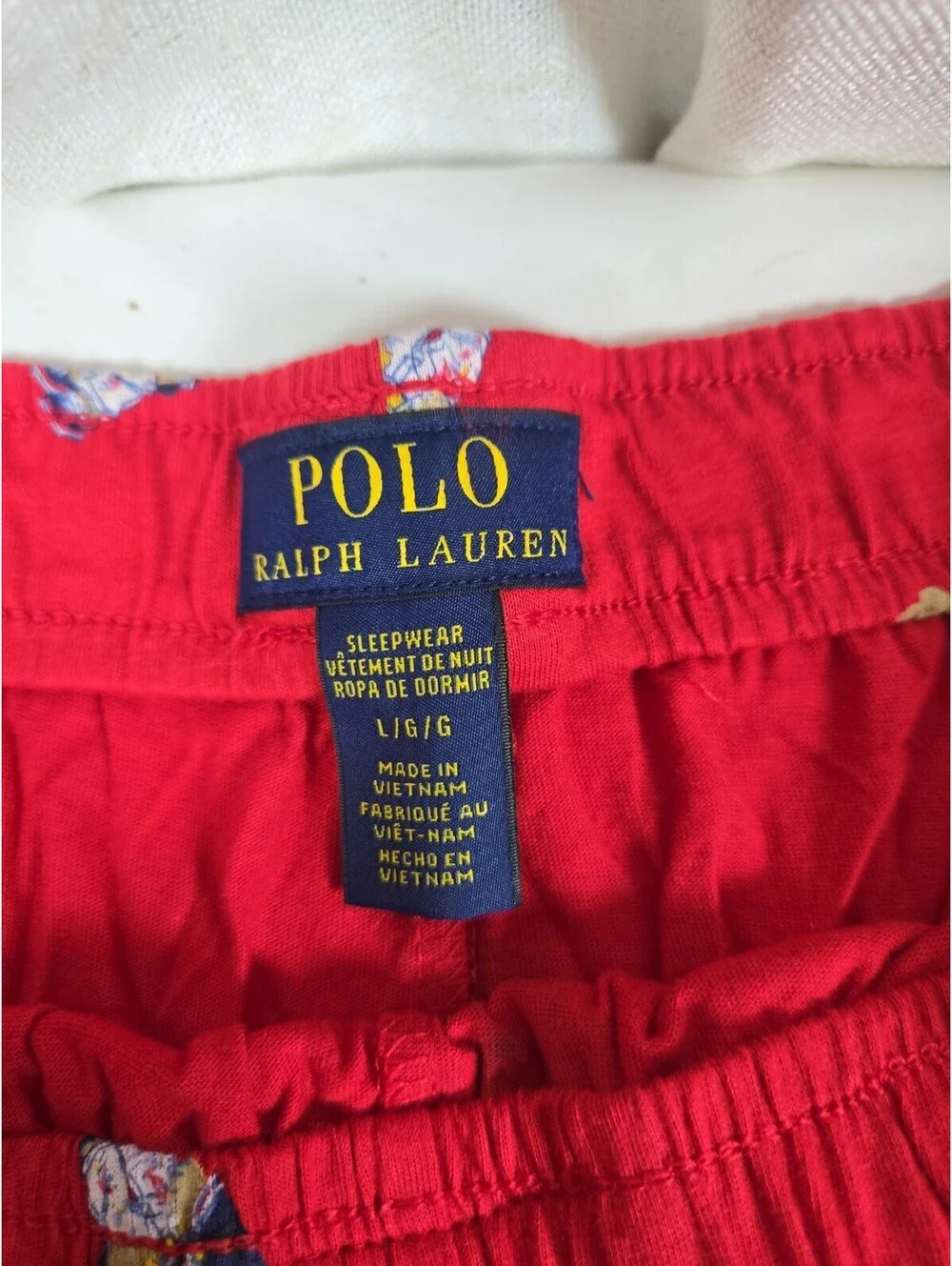Polo Ralph Lauren Men's Red Polo Bear Graphic Jersey Sleep Shorts Large